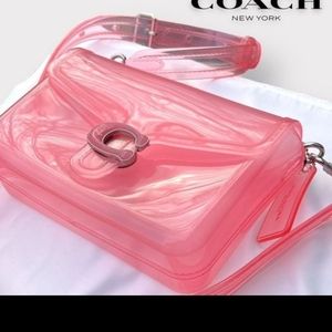 Coach pink clear bag